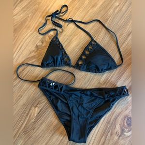 Victoria Secret Black Triangle Bikini with cutouts